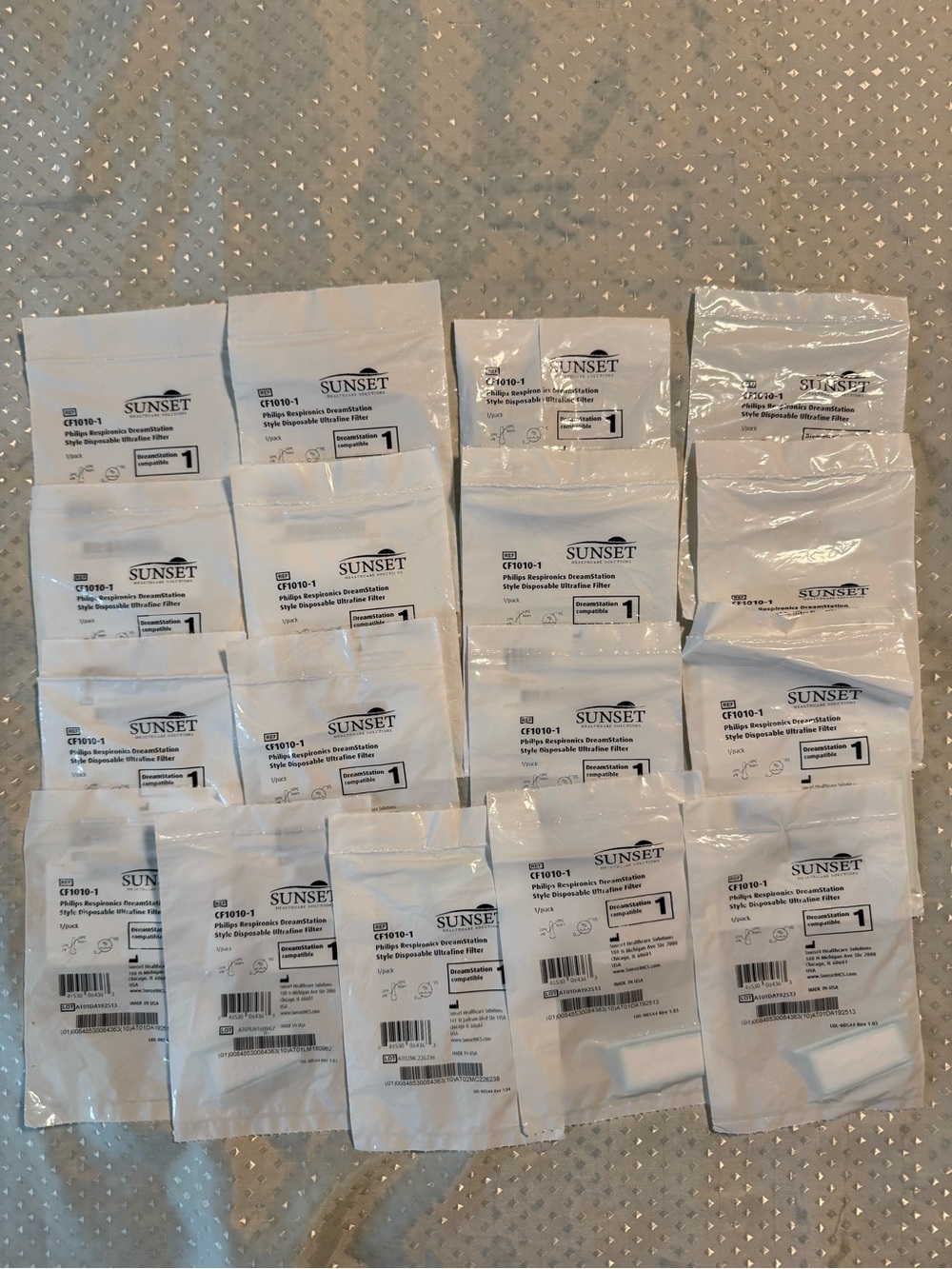 Sunset White Replacement Filter Packs - lot of 17. CF 1010-1
